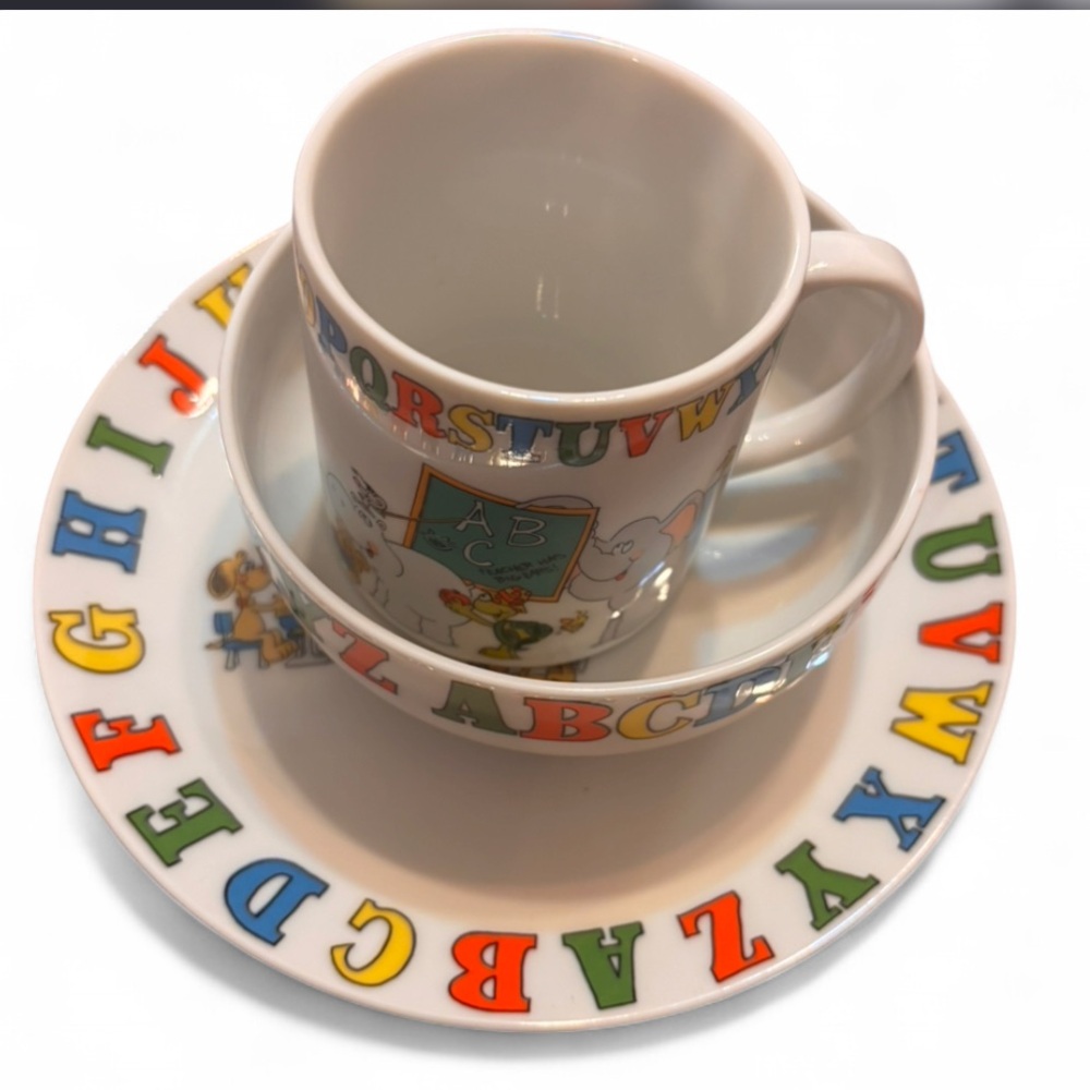 Vintage Vagabond Kids Alphabet Dinnerware Set made in Japan Porcelain